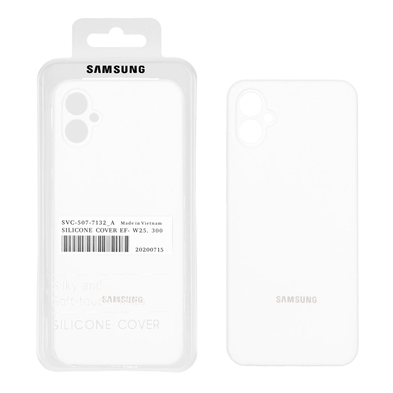 قاب سیلیکونی پاک کنی اورجینال درجه یک Samsung Galaxy A05 - سفید (پک دار)